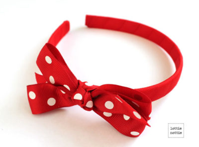 Polka Dot Bows – Red with White | lottie nottie